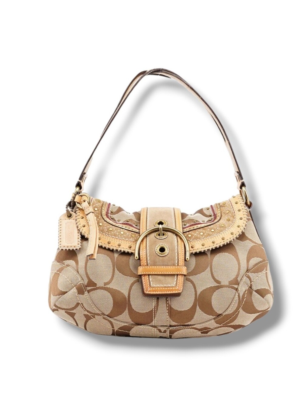 🚨BUY ON WHATNOT🚨 LIKE NEW HTF Vintage Coach Soho Signature C Studded Hobo